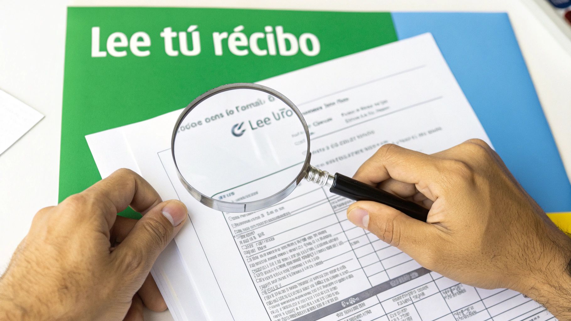 Recibo de CFE detallado con secciones importantes como tarifa, consumo y desglose de costos