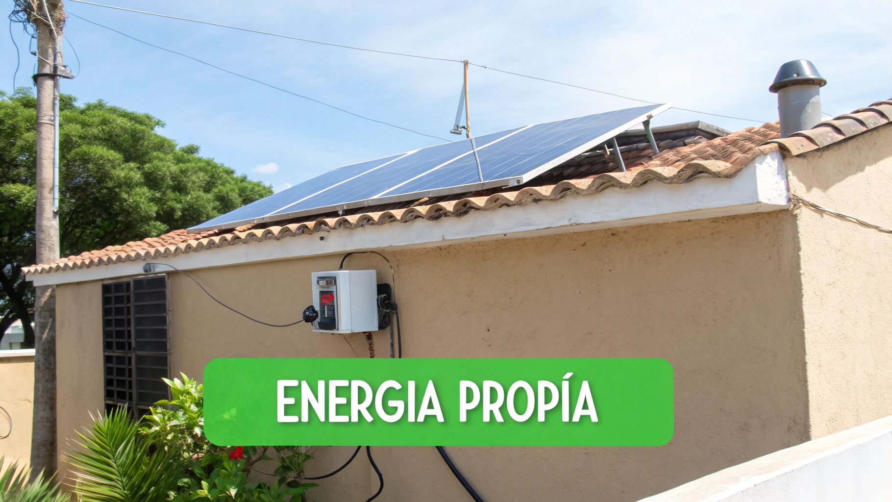 Paneles solares instalados en el techo de una casa en Cancún, generando energía limpia.