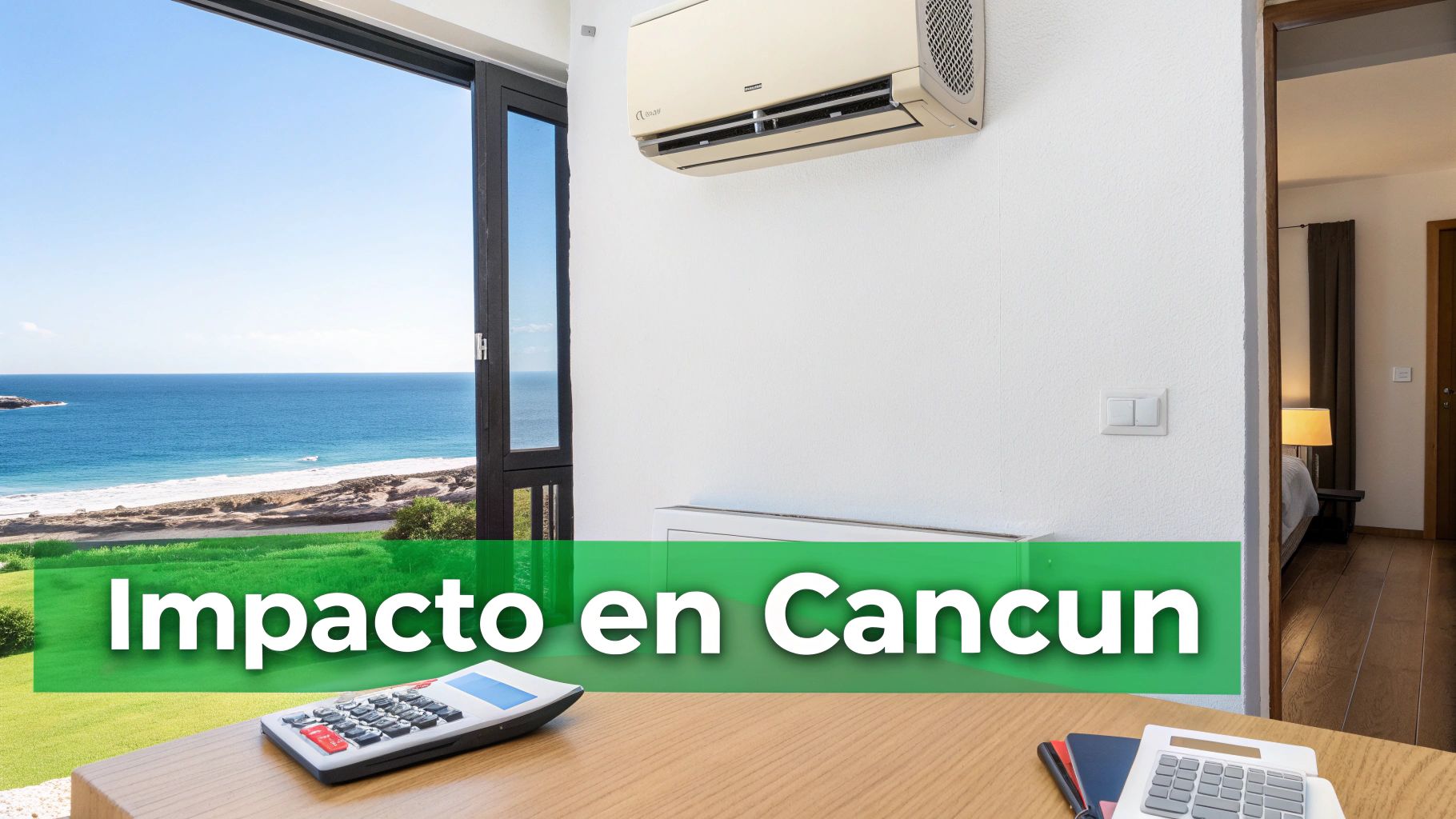 Una calculadora y un recibo de luz de CFE sobre una mesa, simbolizando el análisis de costos de las tarifas de luz.