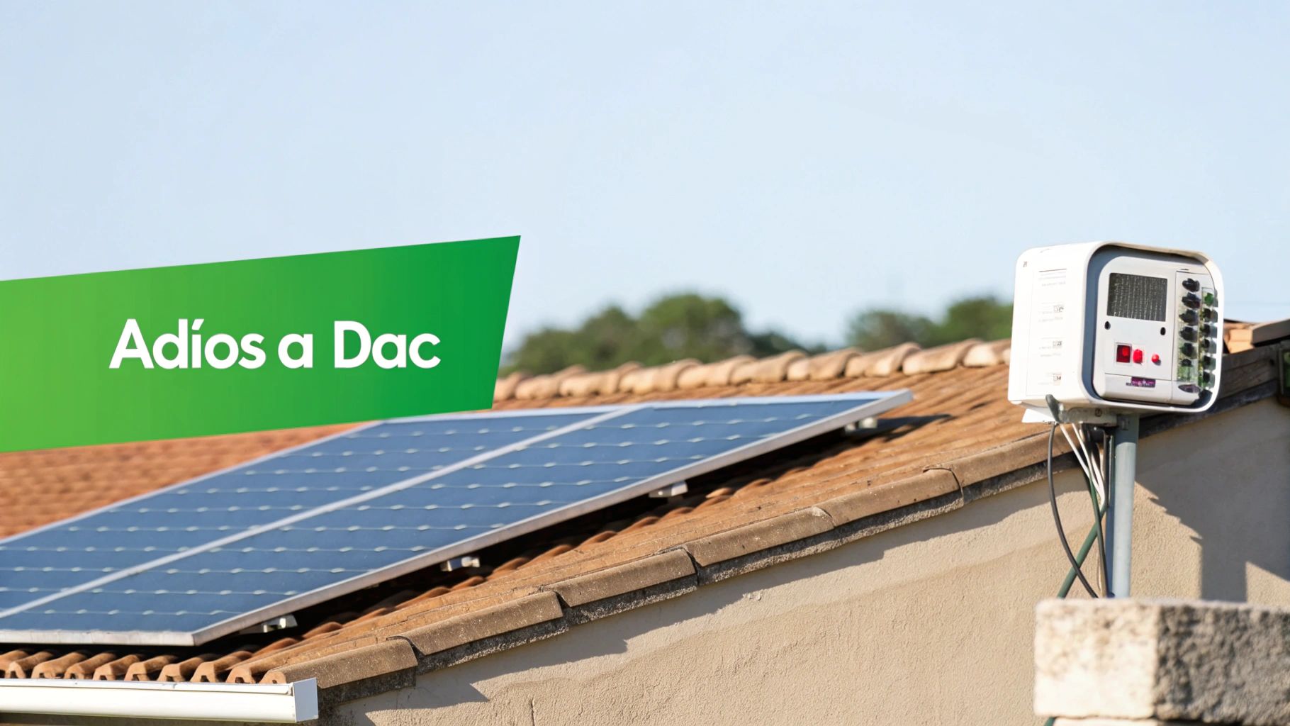 Paneles solares instalados en el techo de una casa en Cancún, con el sol brillando.