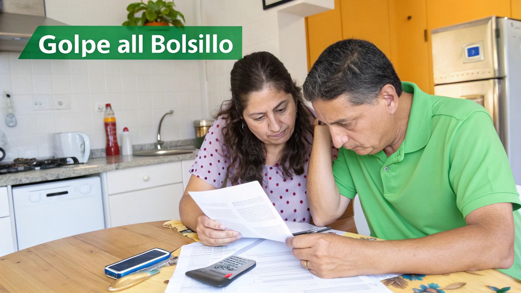 Una persona revisa su recibo de luz de CFE con preocupación.