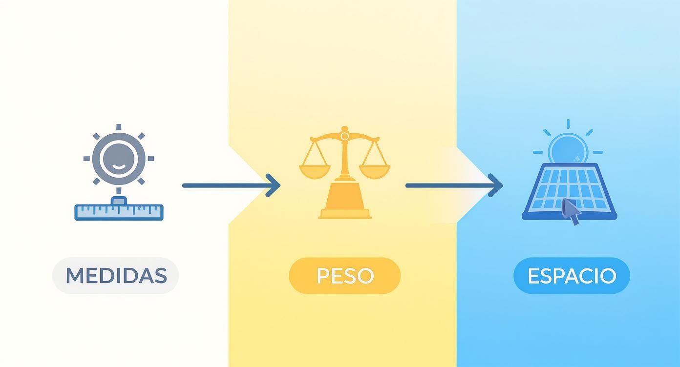Infographic about panel solar medidas