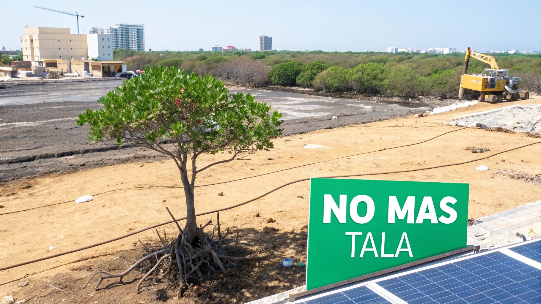 Vista aérea de la deforestación en la Riviera Maya