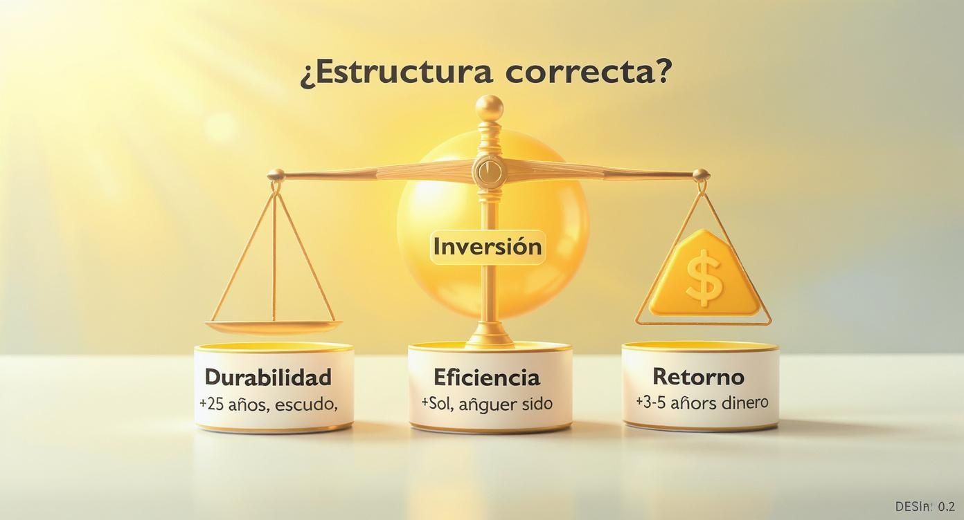 Infographic about estructuras de paneles solares