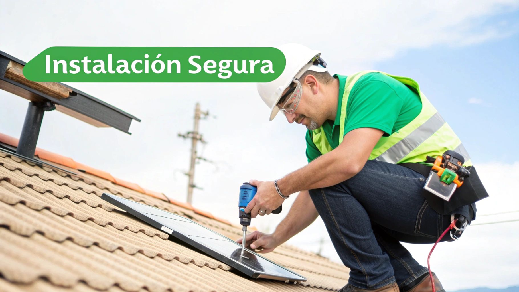 Paneles solares instalados con precisión en un techo residencial.