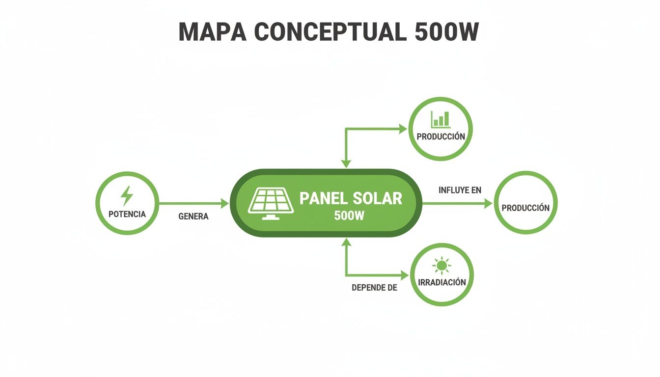 Infographic about panel solar de 500 watts