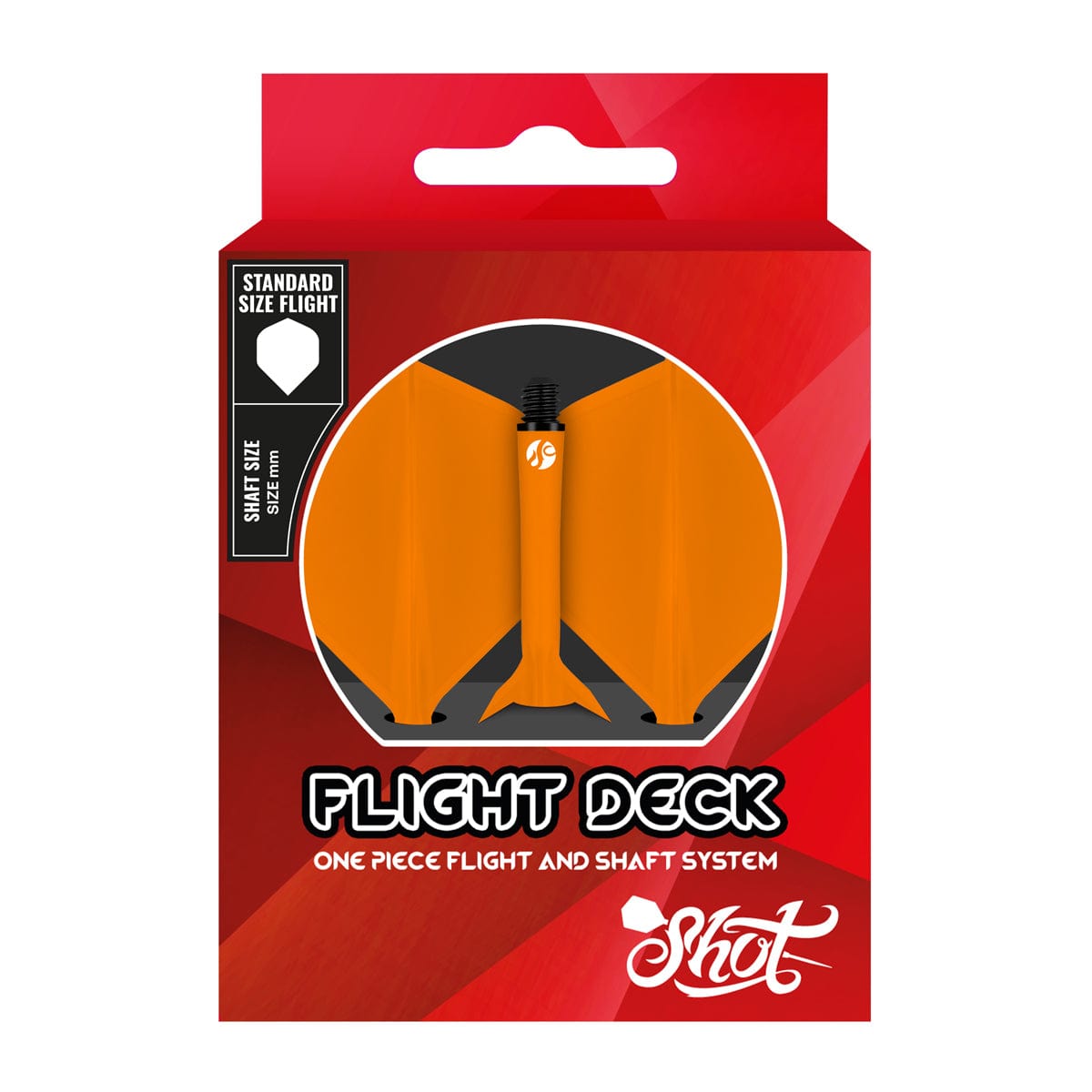 Flight Deck-One Piece Dart Flight and Shaft System-Orange