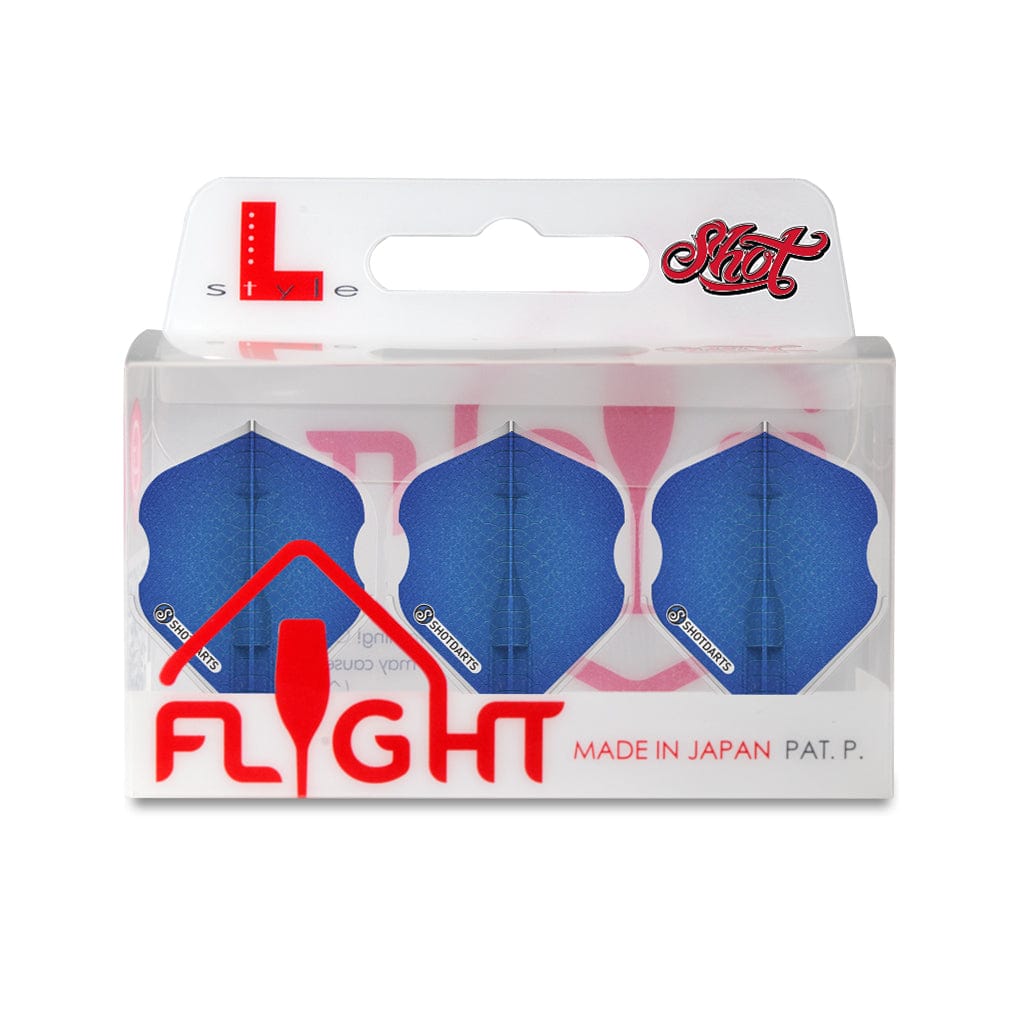 Shot L-Style EZ L1 Standard Shape Americana Gator Dart Flight Set Blue