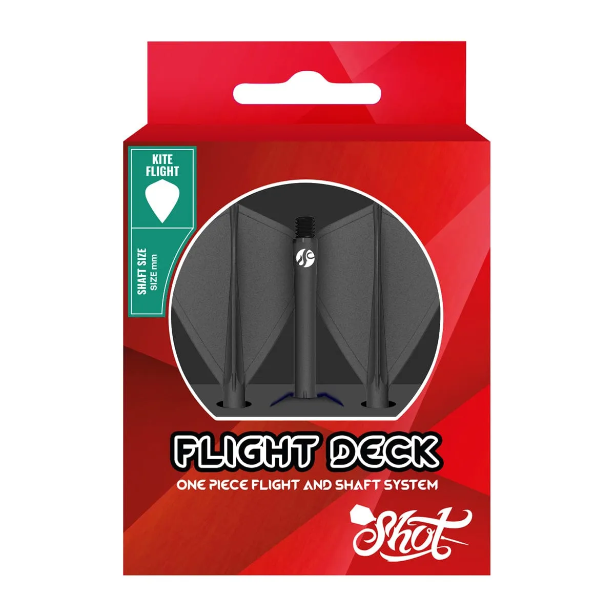 Flight Deck-One Piece Dart Flight and Shaft System-Kite-Black