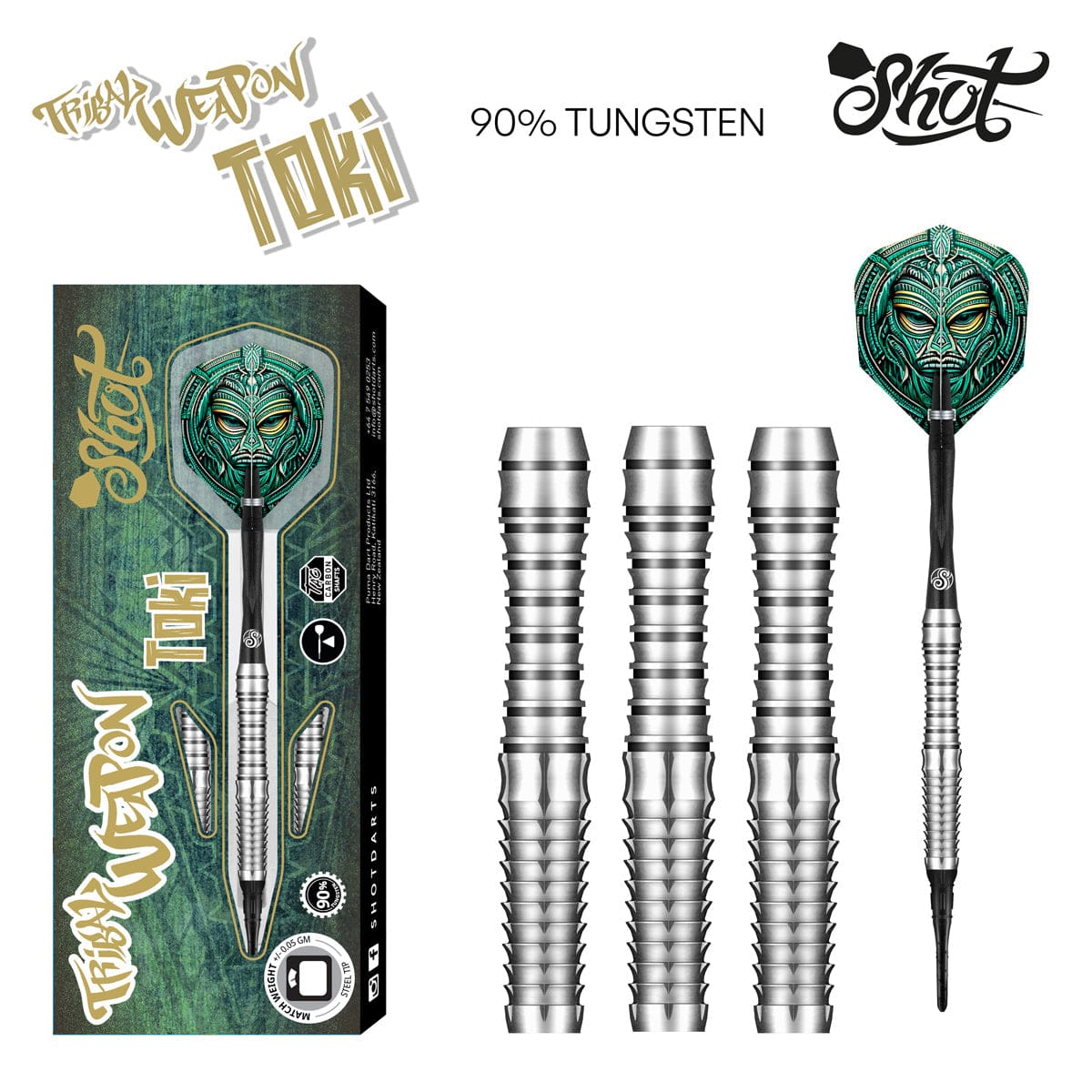 Tribal Weapon Toki Soft Tip Dart Set-90% Tungsten Barrels