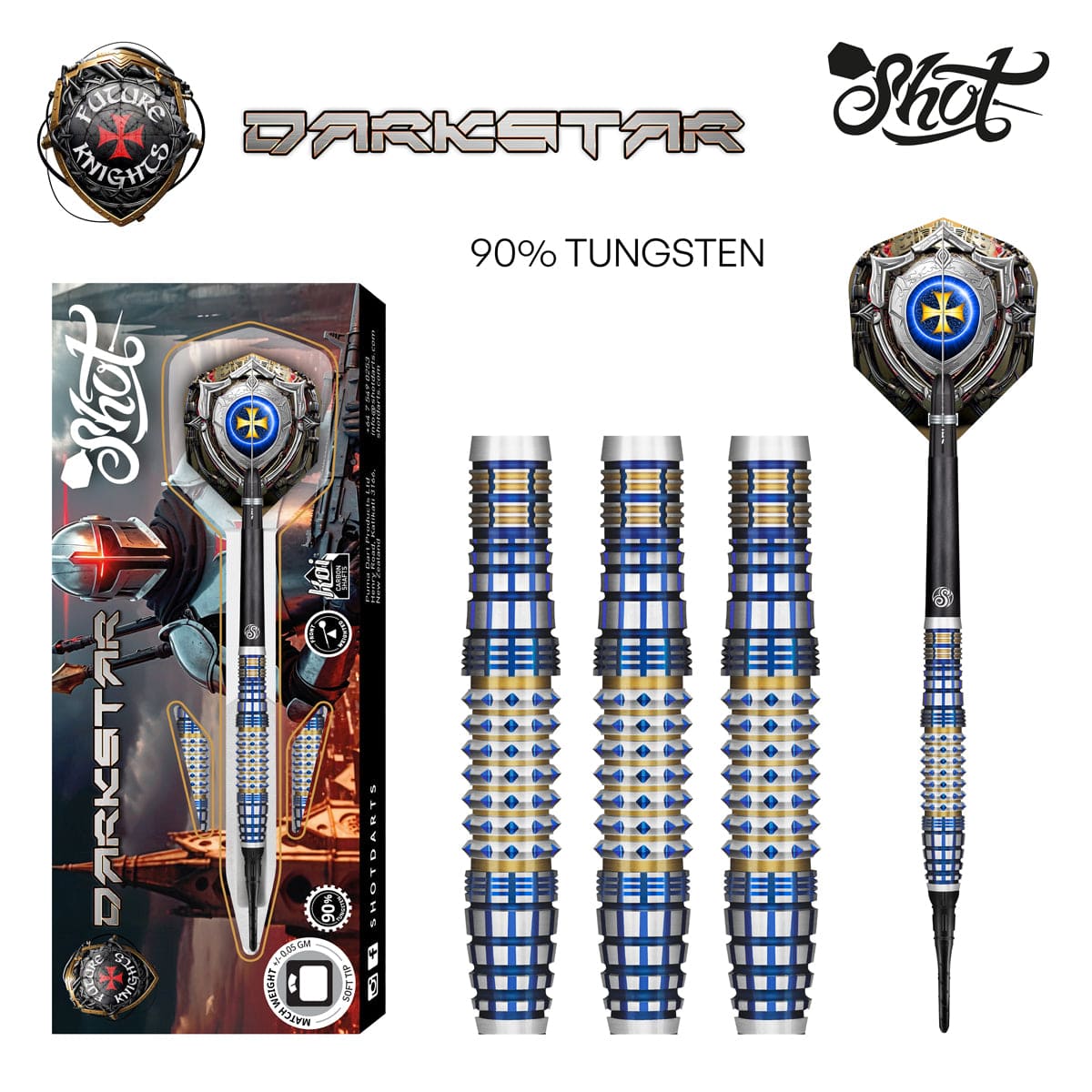 Future Knights Darkstar Soft Tip Dart Set-90% Tungsten Barrels