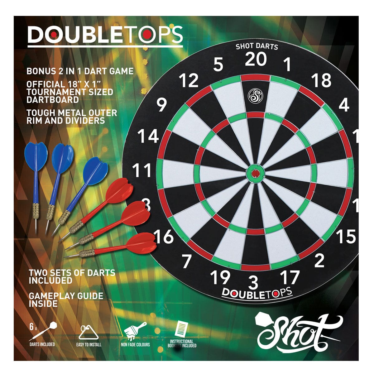 Shot DoubleTops Dartboard Game