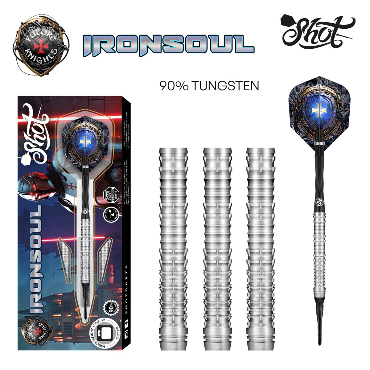 Future Knights Ironsoul Soft Tip Dart Set-90% Tungsten Barrels