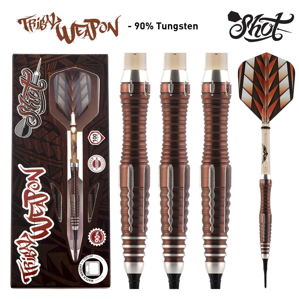 Tribal Weapon 1 Series Soft Tip Dart Set-90% Tungsten Barrels