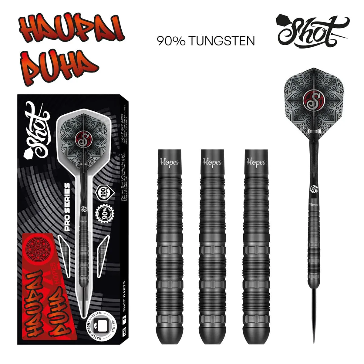Pro Series Haupai Puha 2.0 Steel Tip Dart Set-90% Tungsten Barrels