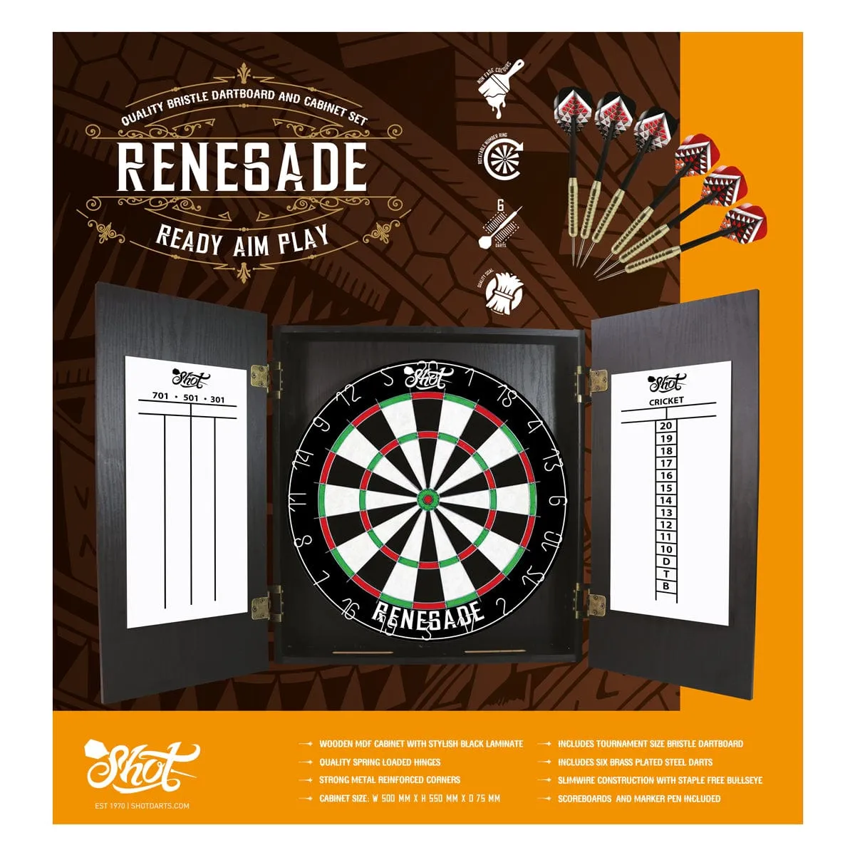 Renegade Dartboard & Cabinet Set
