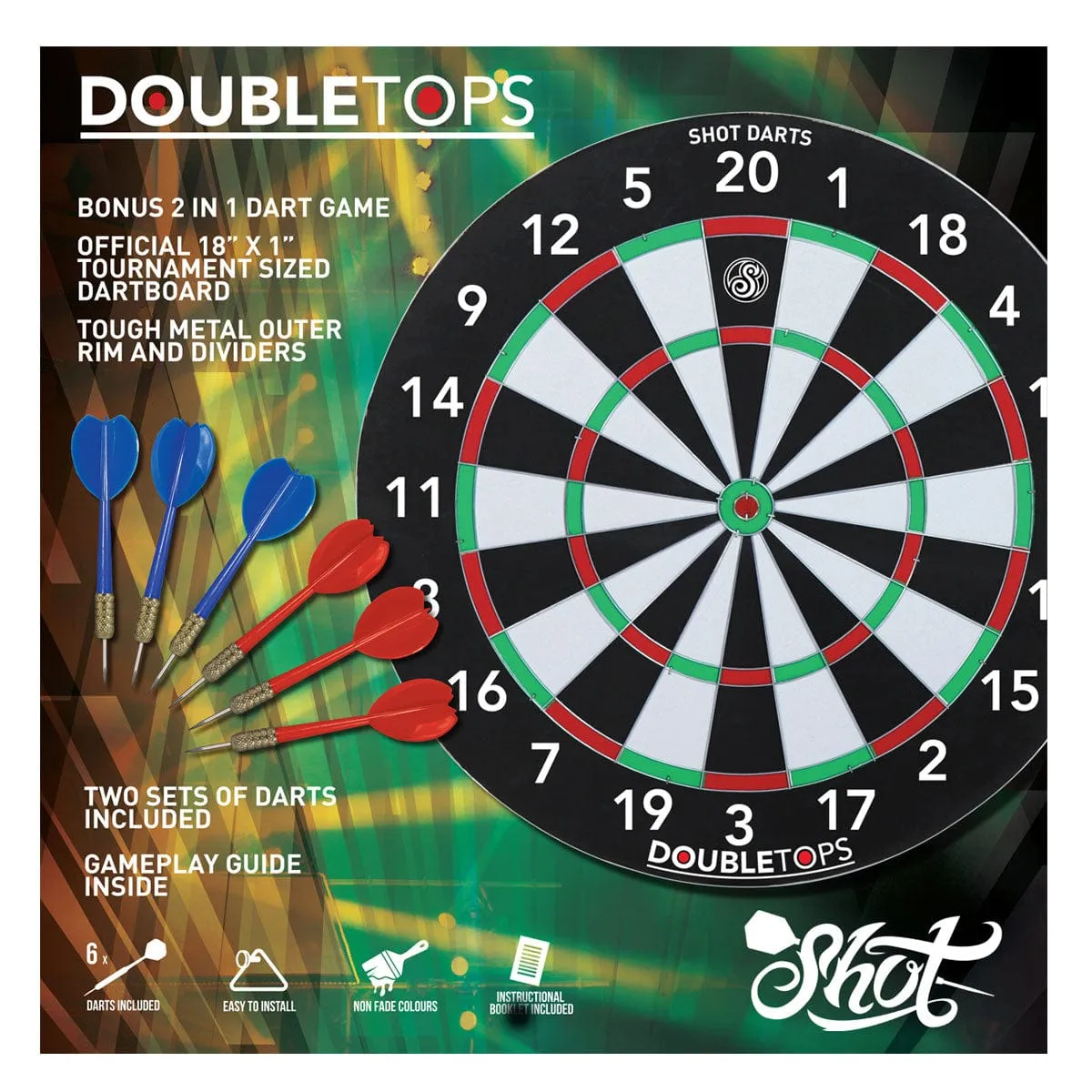 Shot DoubleTops Dartboard Game