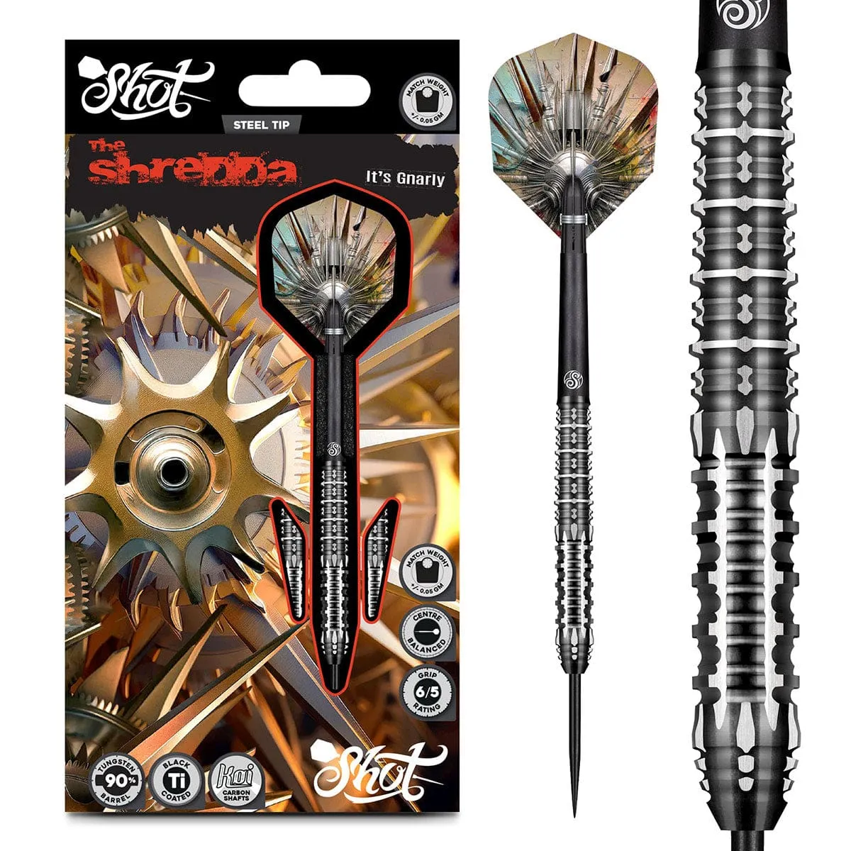 Gnarly Shredda Steel Tip Dart Set-90% Tungsten Dart Barrels