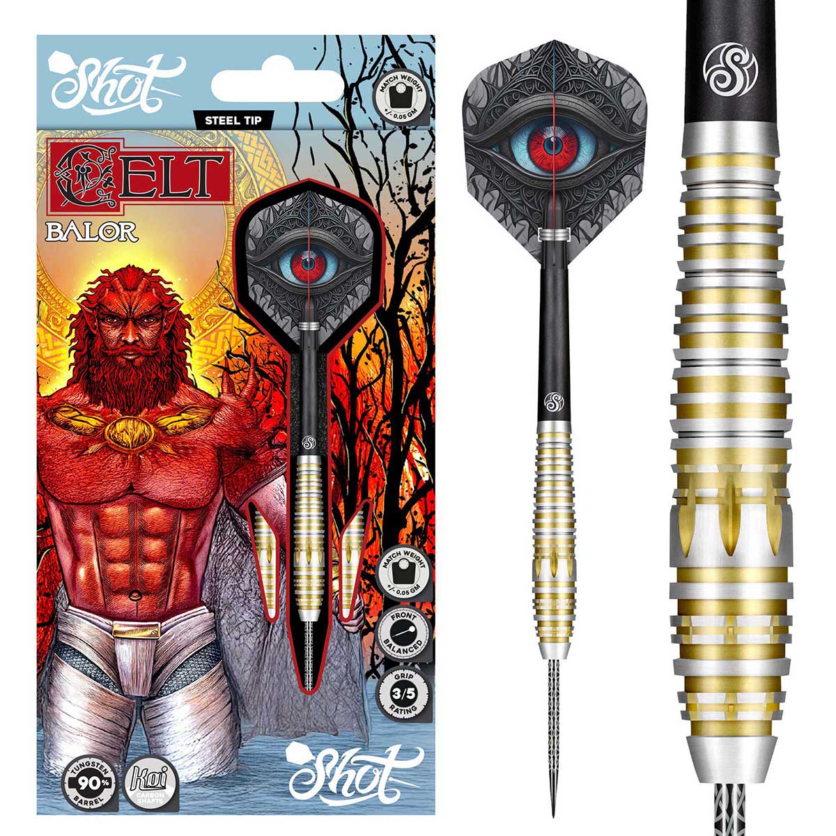 Celt Balor Steel Tip Dart Set-90% Tungsten Dart Barrels