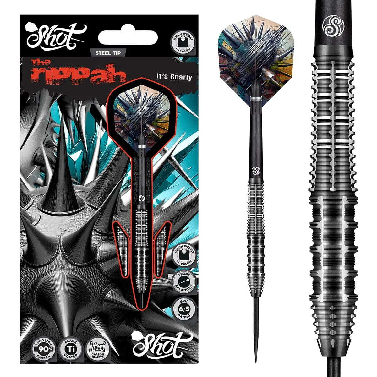 Gnarly Rippah Steel Tip Dart Set-90% Tungsten Dart Barrels