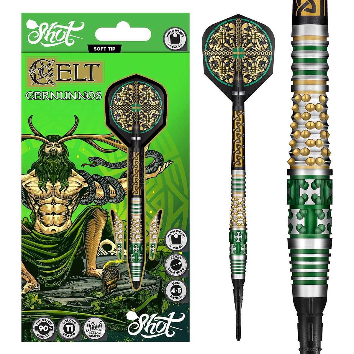 Celt Cernunnos Soft Tip Dart Set-90% Tungsten Barrels