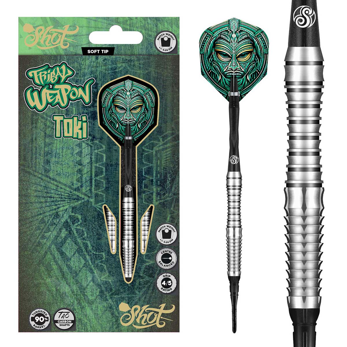 Tribal Weapon Toki Soft Tip Dart Set-90% Tungsten Barrels
