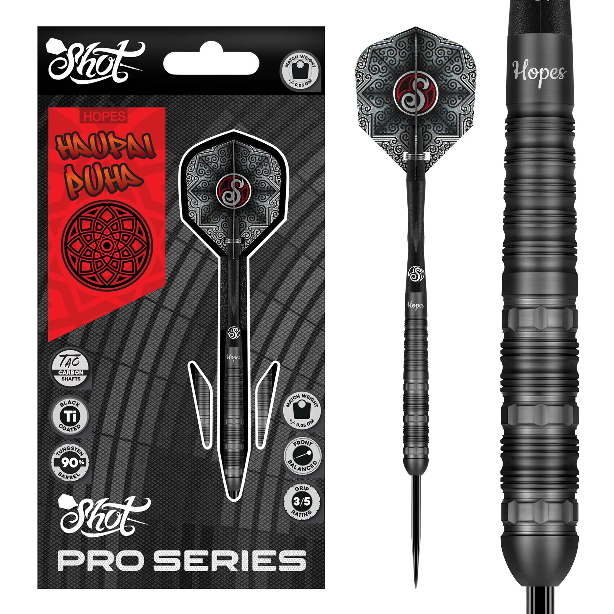 Pro Series Haupai Puha 2.0 Steel Tip Dart Set-90% Tungsten Barrels