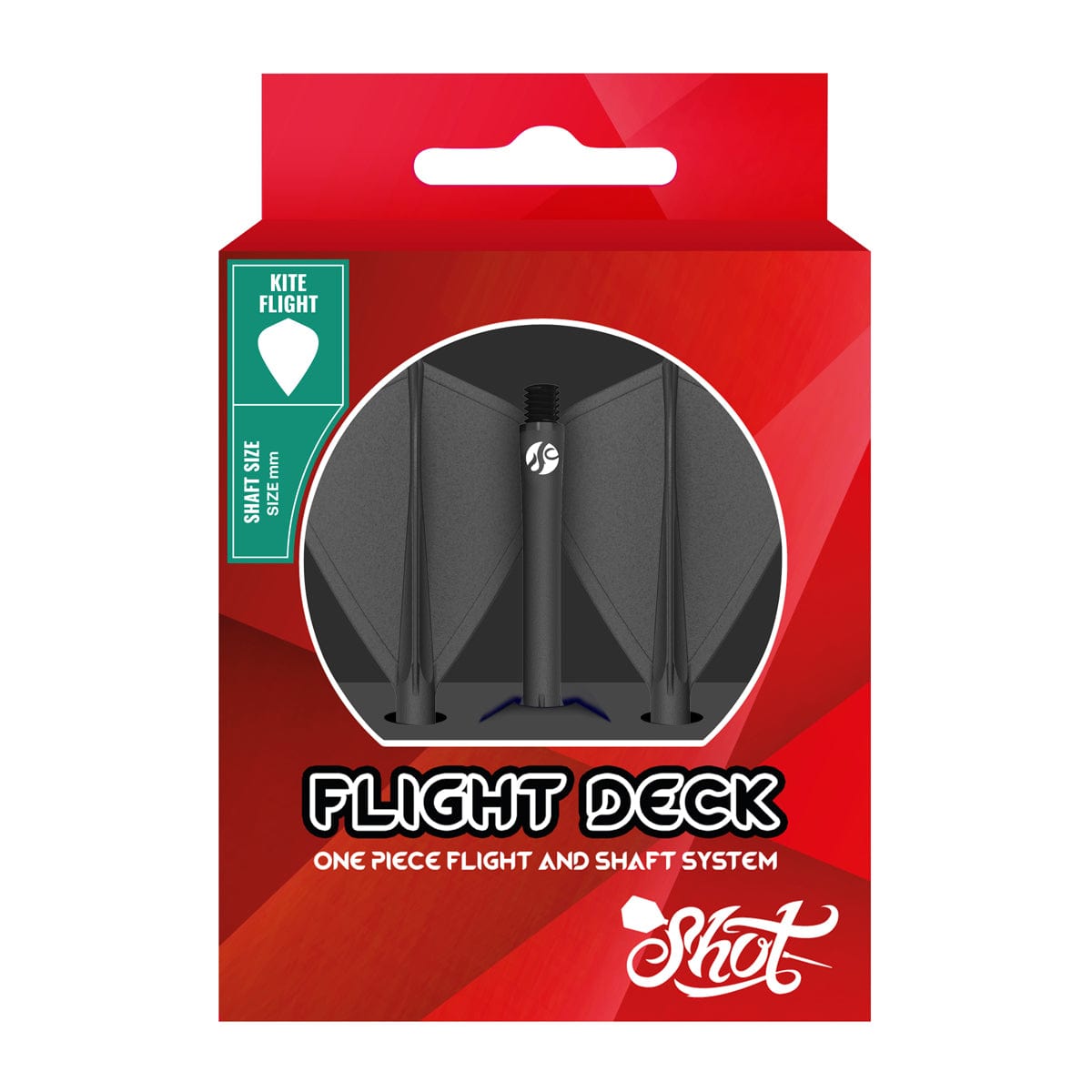 Flight Deck-One Piece Dart Flight and Shaft System-Kite-Black