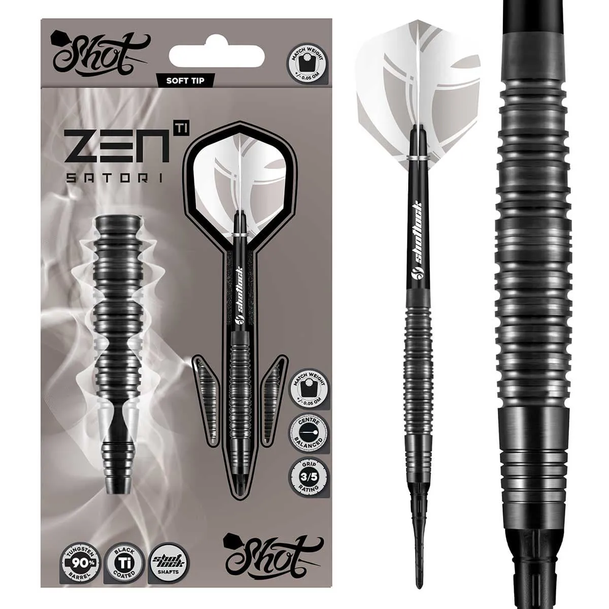 Zen Satori Soft Tip Dart Set-90% Tungsten Barrels