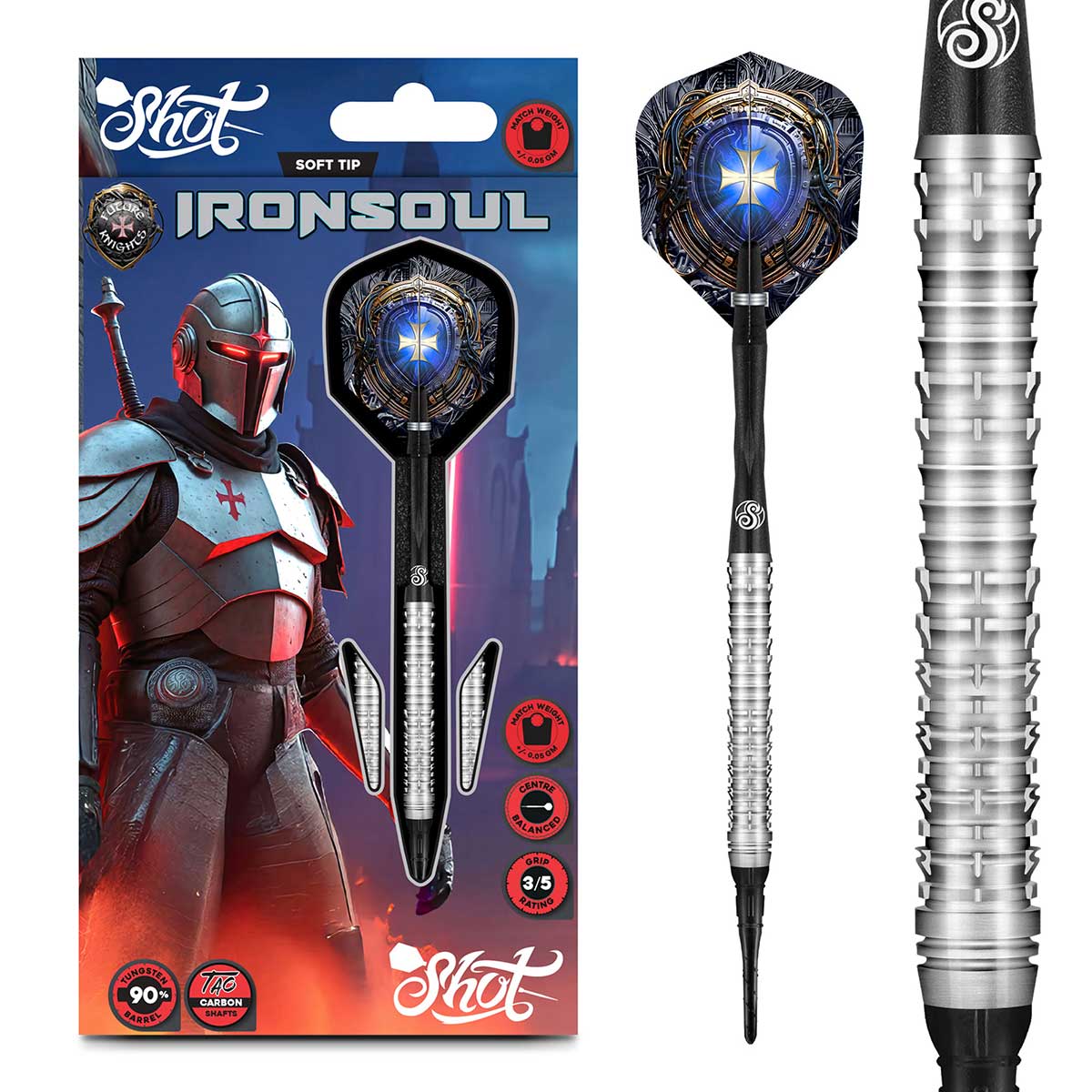 Future Knights Ironsoul Soft Tip Dart Set-90% Tungsten Barrels