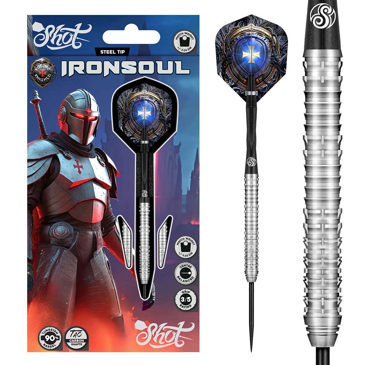 Future Knights Ironsoul Steel Tip Dart Set-90% Tungsten Barrels