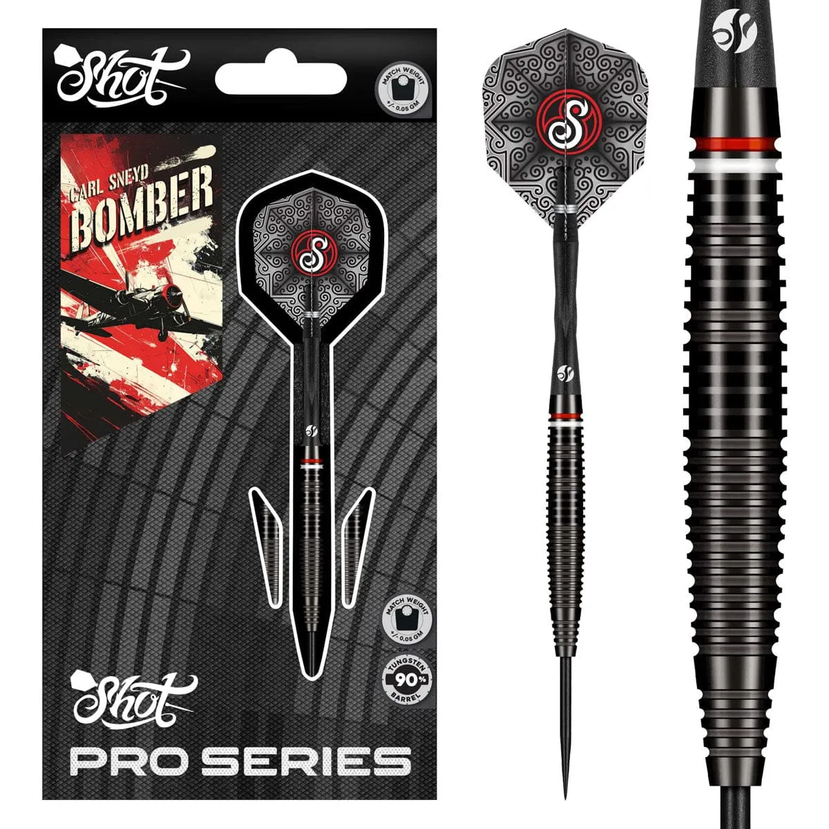 Pro Series Carl Sneyd Steel Tip Dart Set-90% Tungsten Barrels