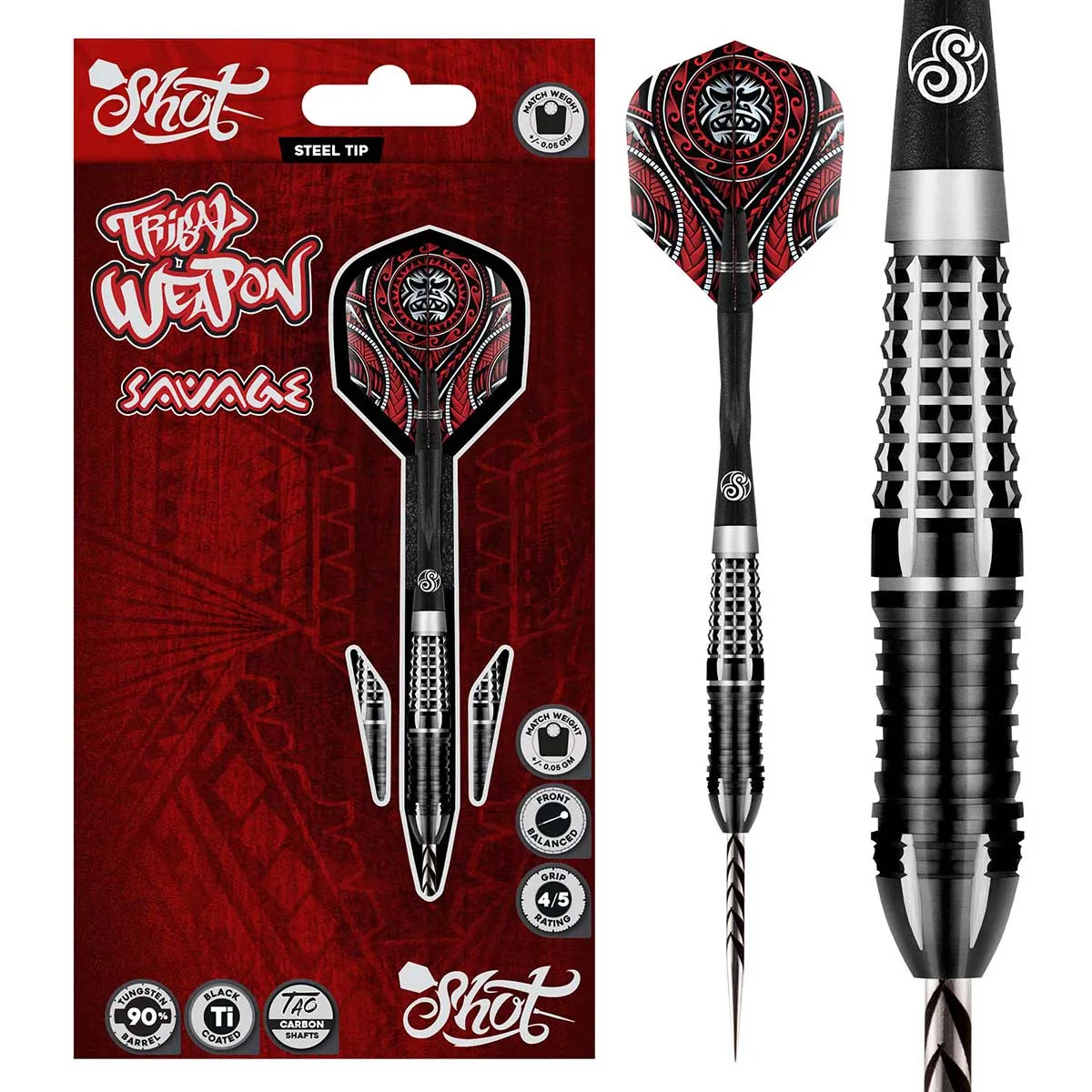 Tribal Weapon Savage Steel Tip Dart Set-90% Tungsten Barrels