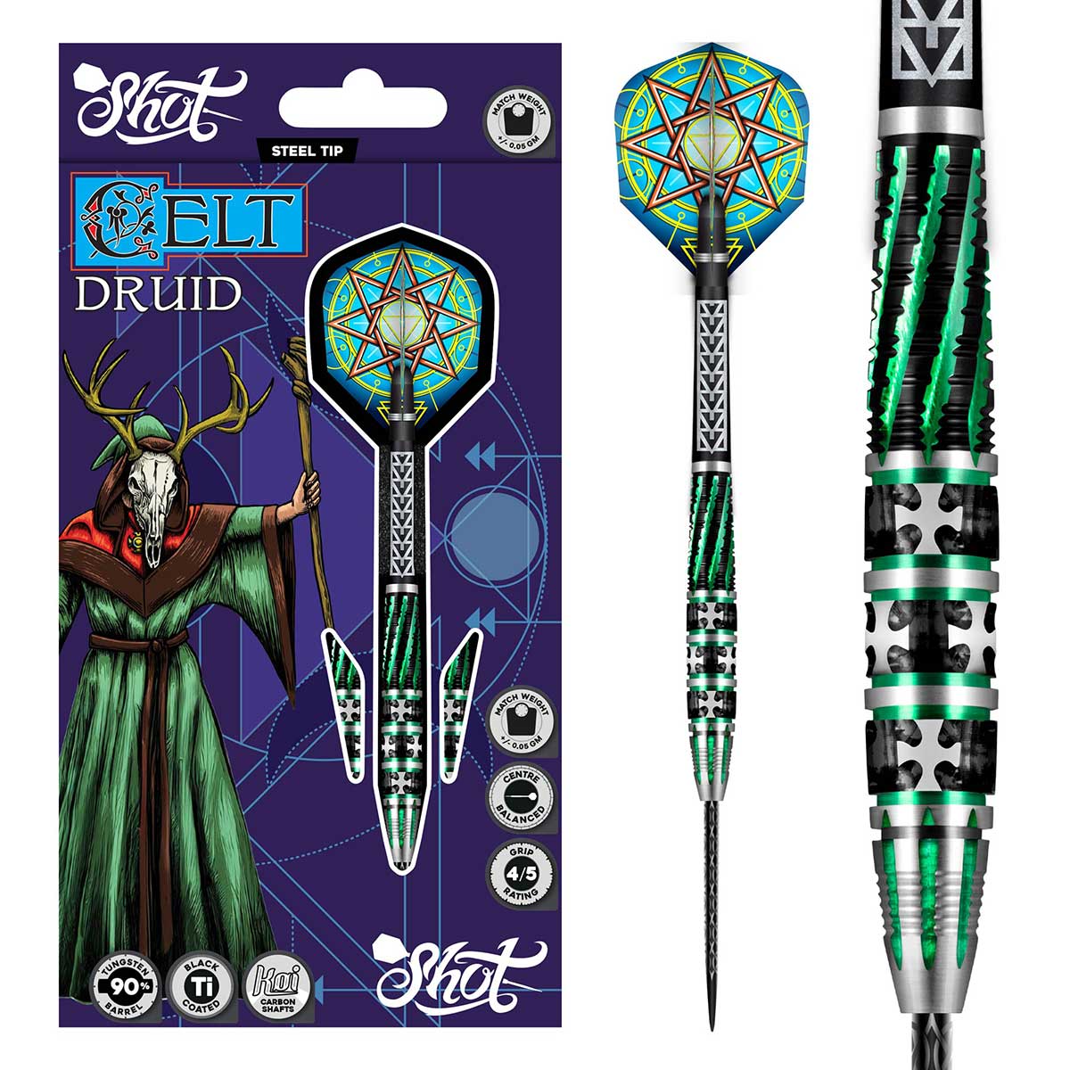 Celt Druid Steel Tip Dart Set-90% Tungsten Barrels