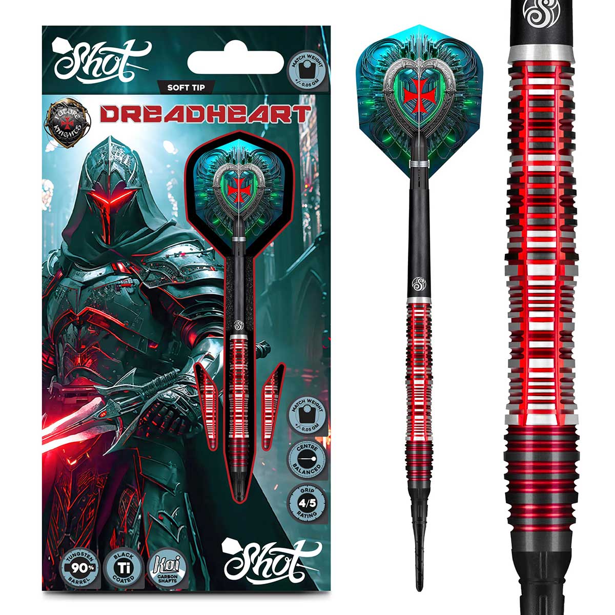 Future Knights Dreadheart Soft Tip Dart Set-90% Tungsten Barrels
