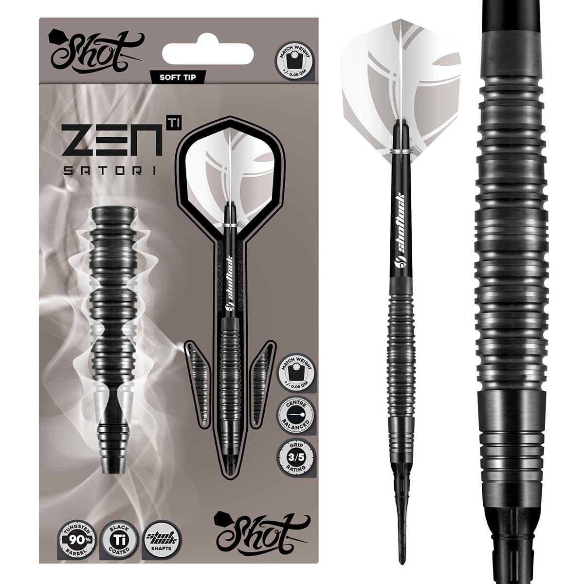 Zen Satori Soft Tip Dart Set-90% Tungsten Barrels