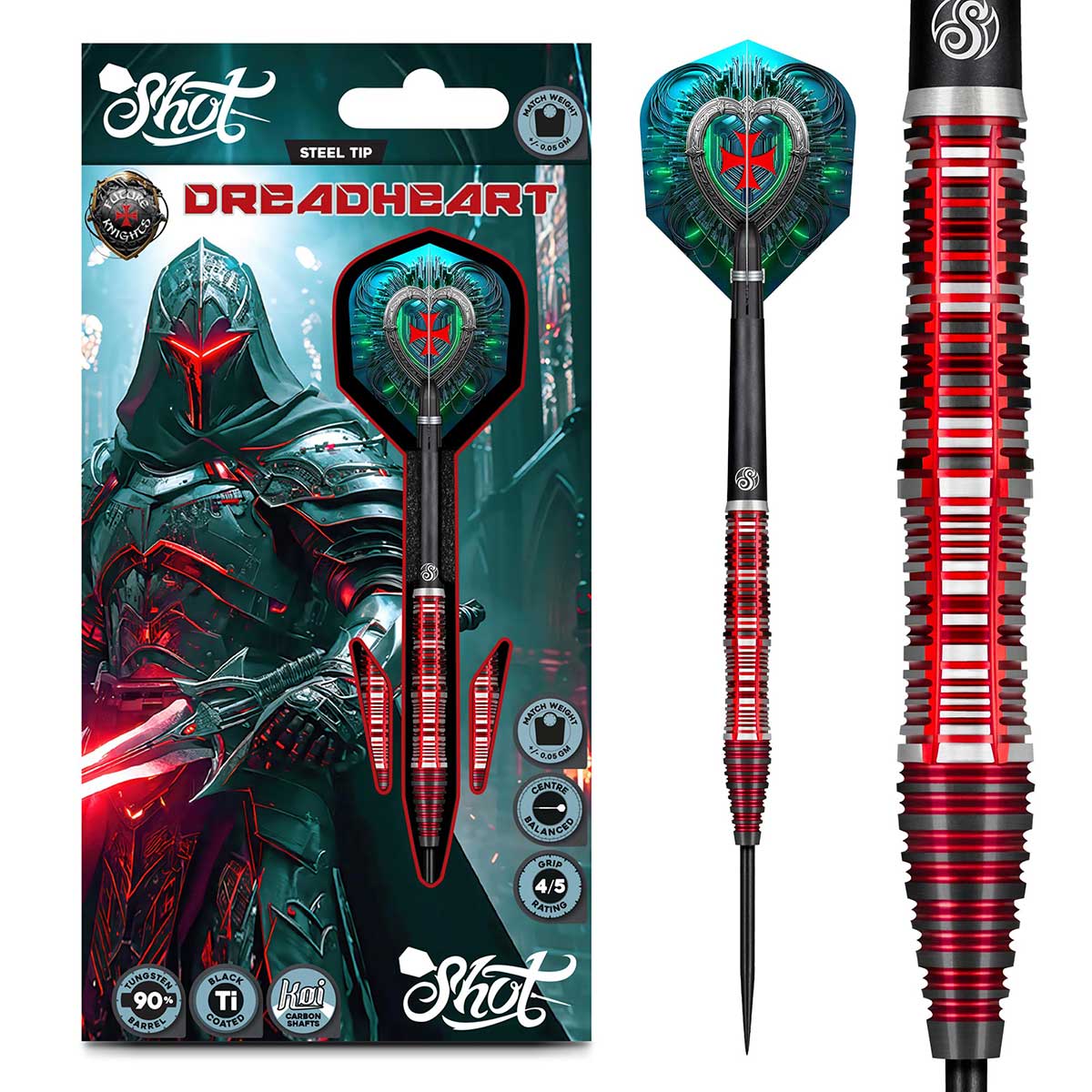 Future Knights Dreadheart Steel Tip Dart Set-90% Tungsten Barrels