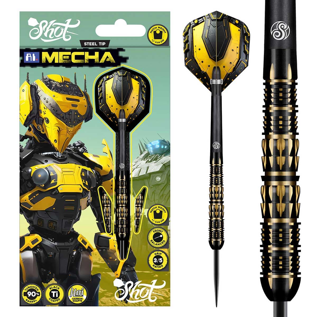 AI Mecha Steel Tip Dart Set-90% Tungsten Barrels