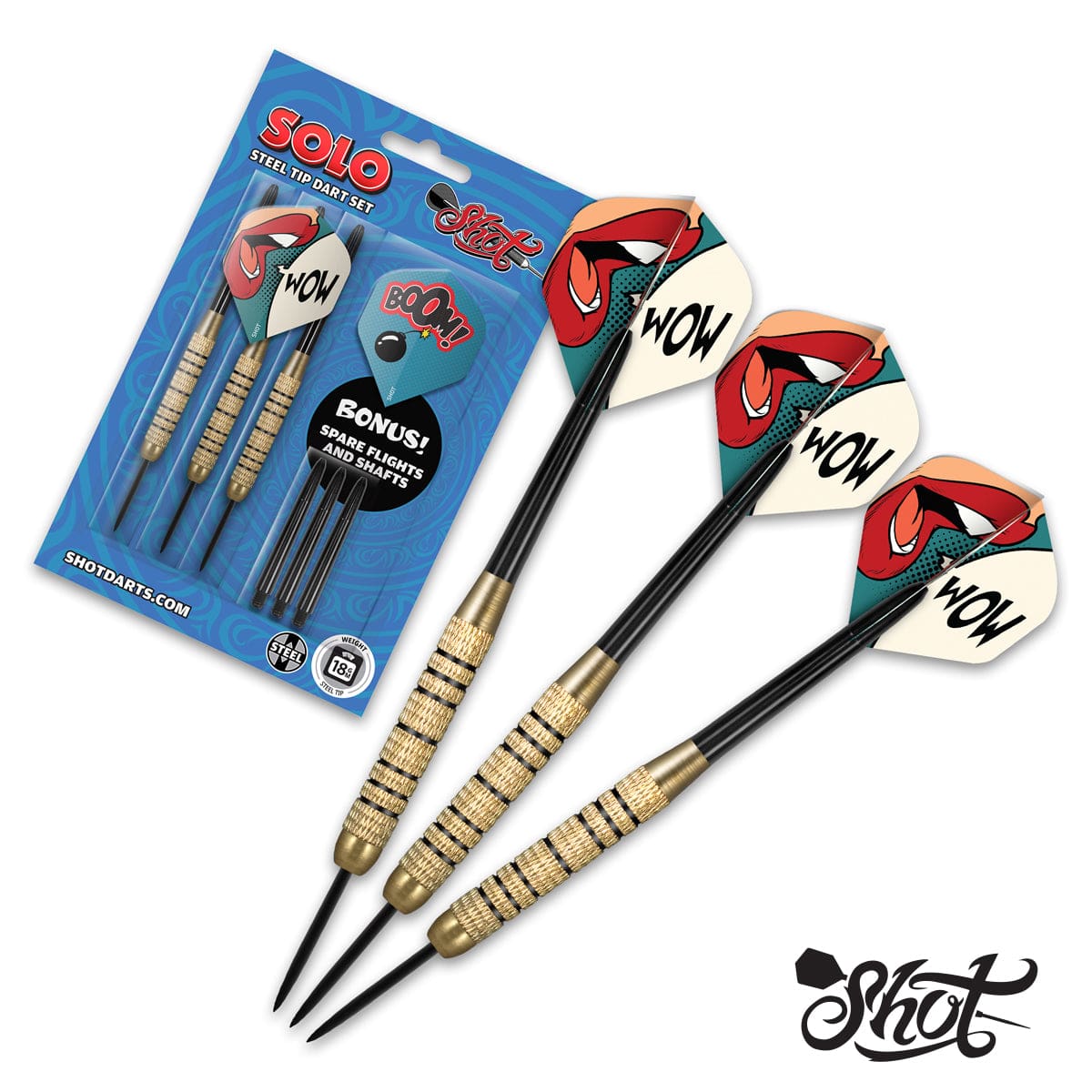 Shot Solo Steel Tip Darts Set-High Quality Steel