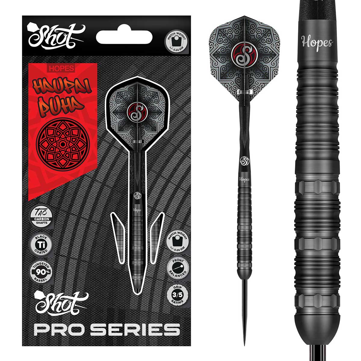 Pro Series Haupai Puha 2.0 Steel Tip Dart Set-90% Tungsten Barrels