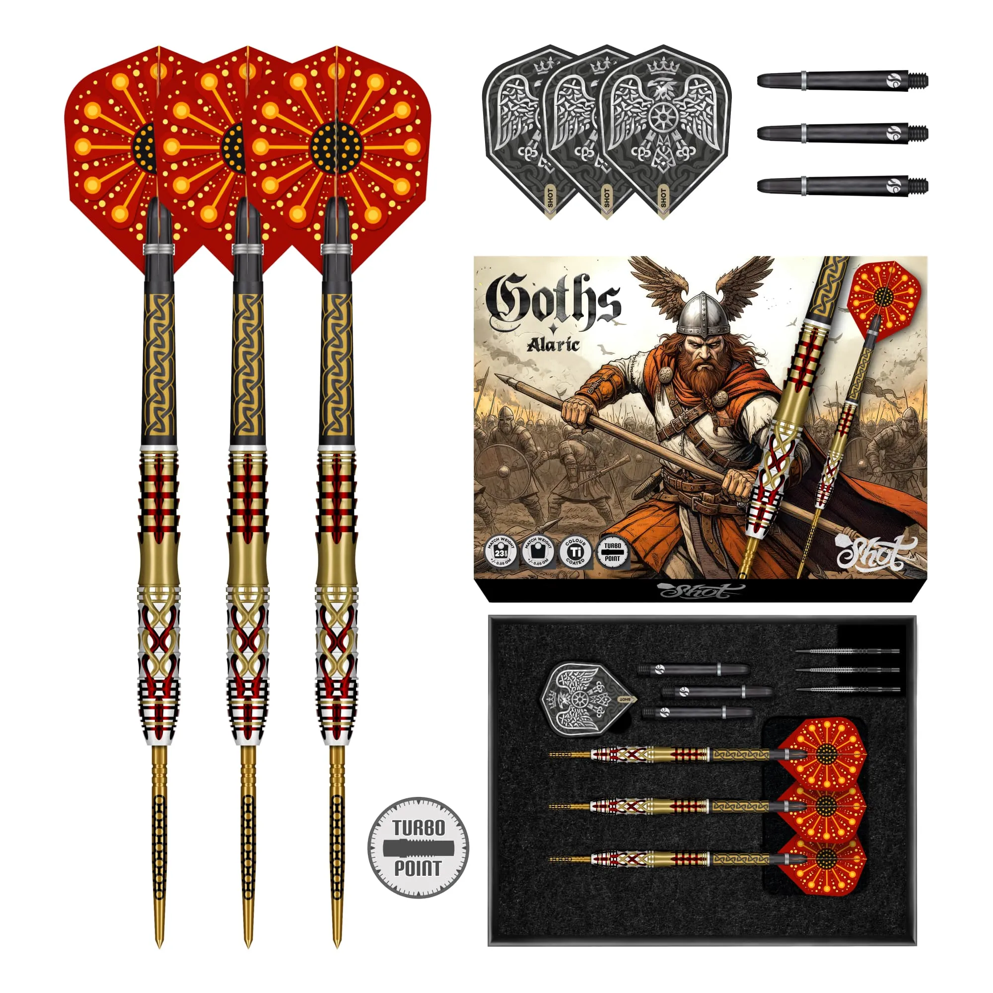 Goths Alaric Steel Tip Dart Set - 95% Tungsten Barrels