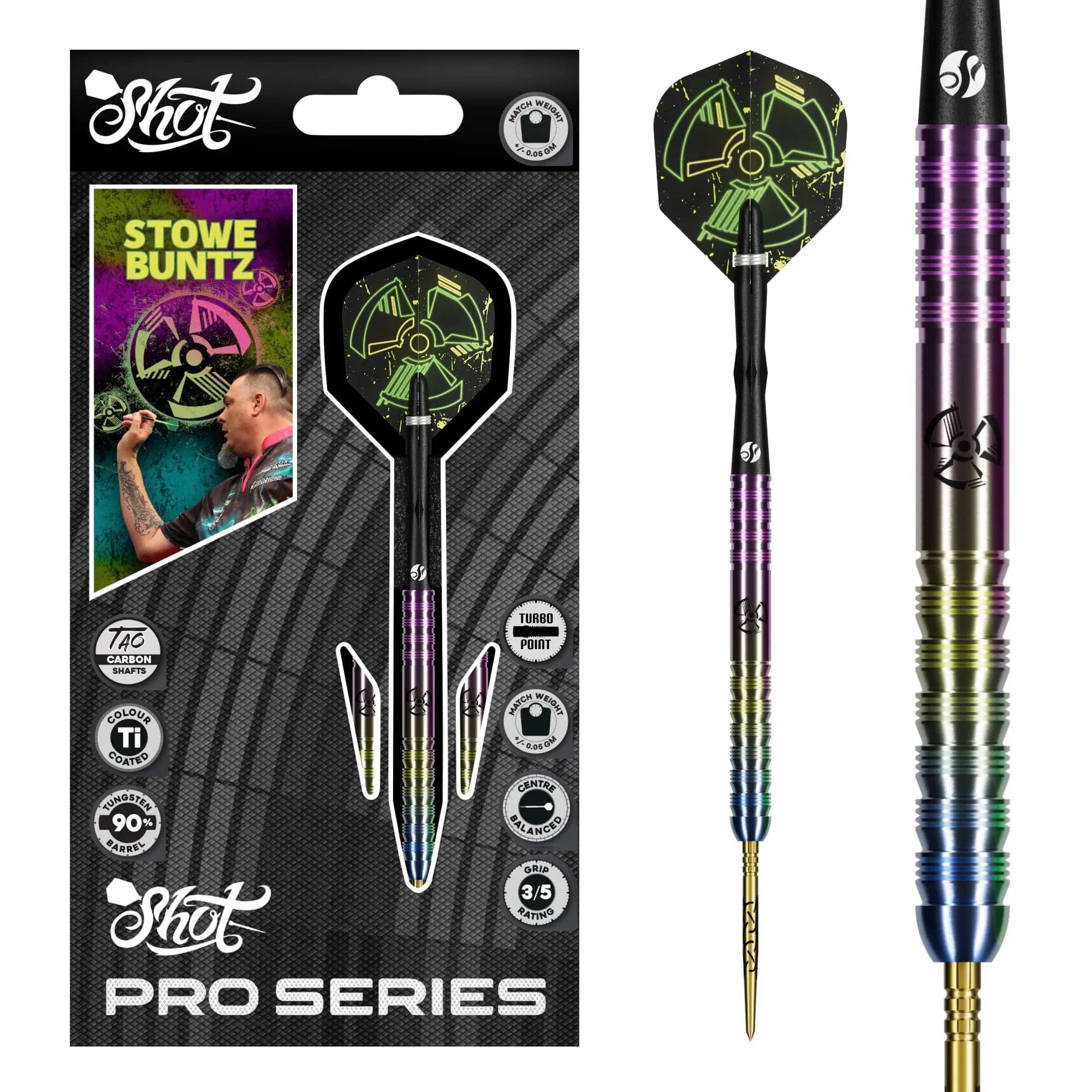 Pro Series Stowe Buntz 3.0 Turbo Point - 90% Steel Tip Darts
