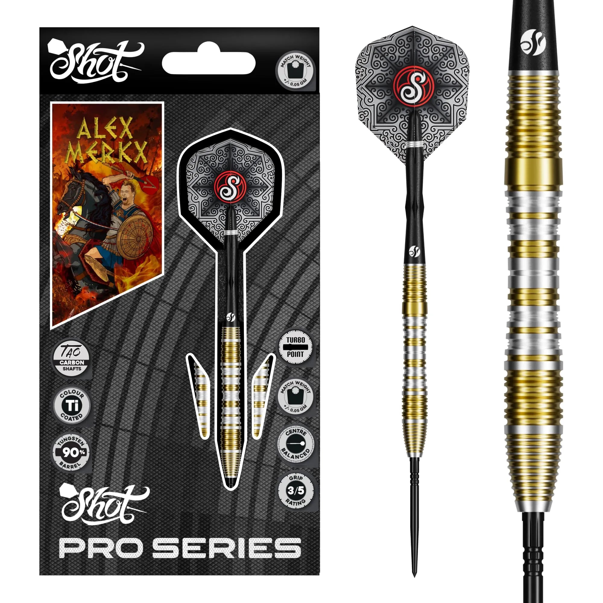 Pro Series Alexander Merkx Turbo Point - 90% Steel Tip Darts
