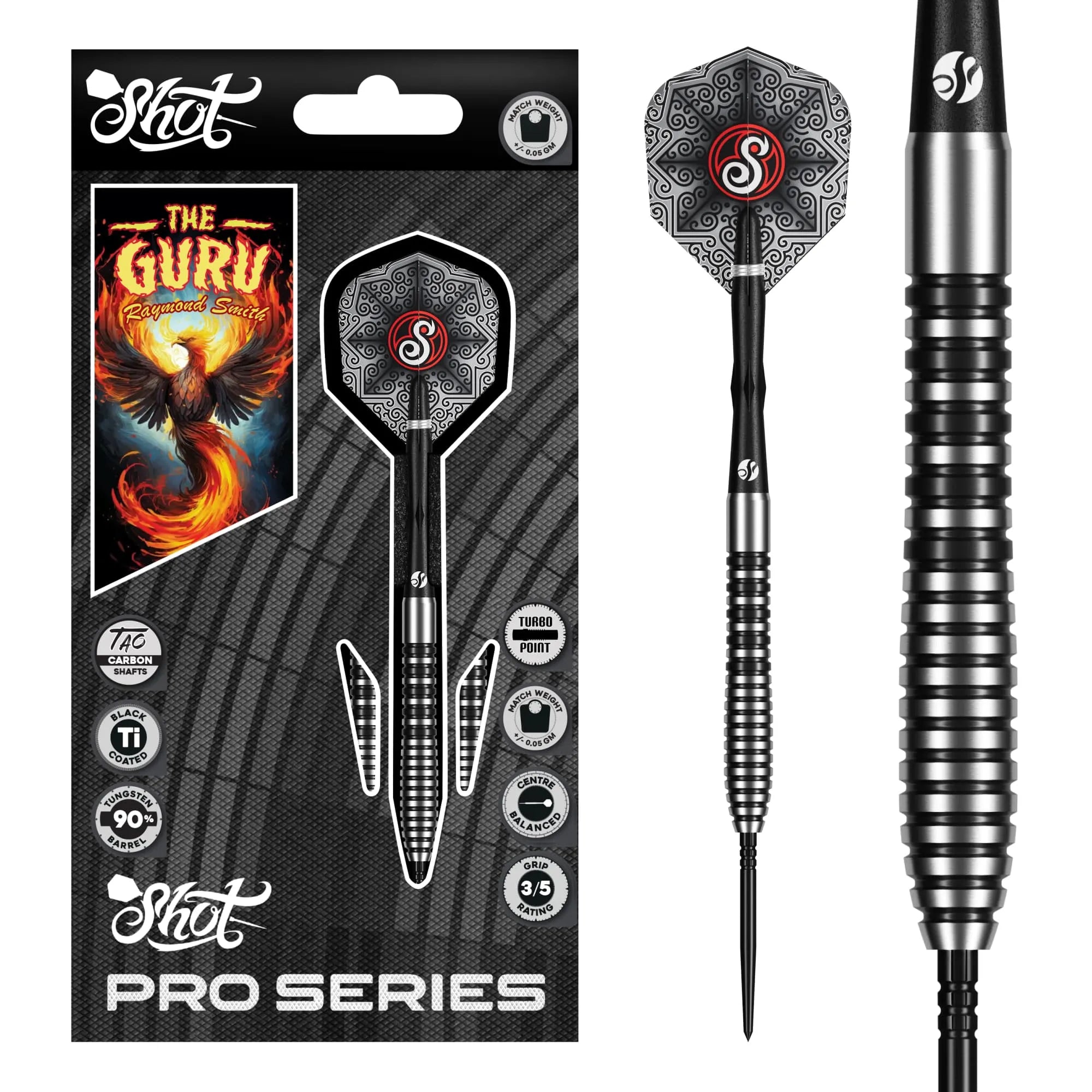 Pro Series Raymond Smith Guru Turbo Point - 90% Steel Tip Darts