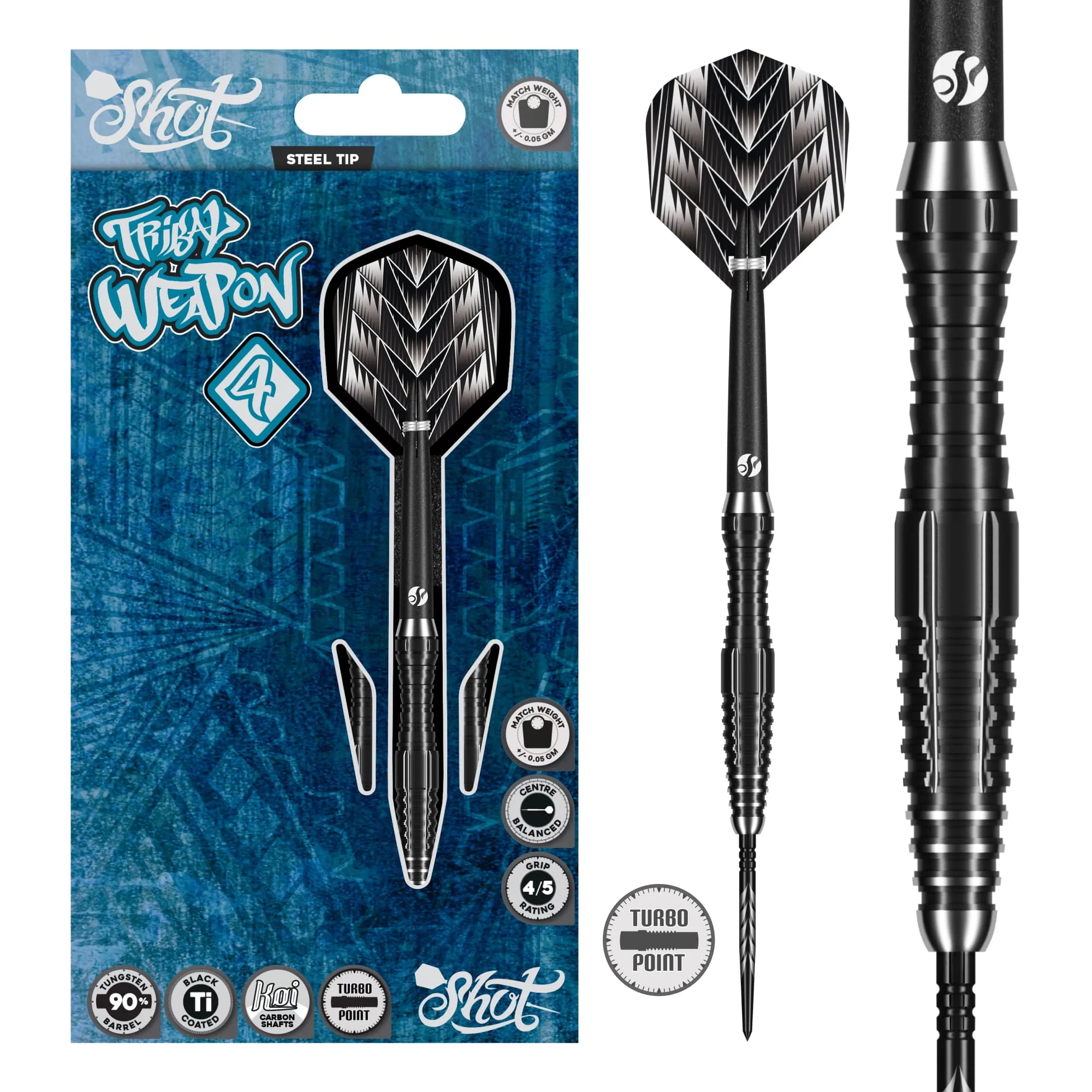 Tribal Weapon 4 Turbo Point - 90% Steel Tip Darts