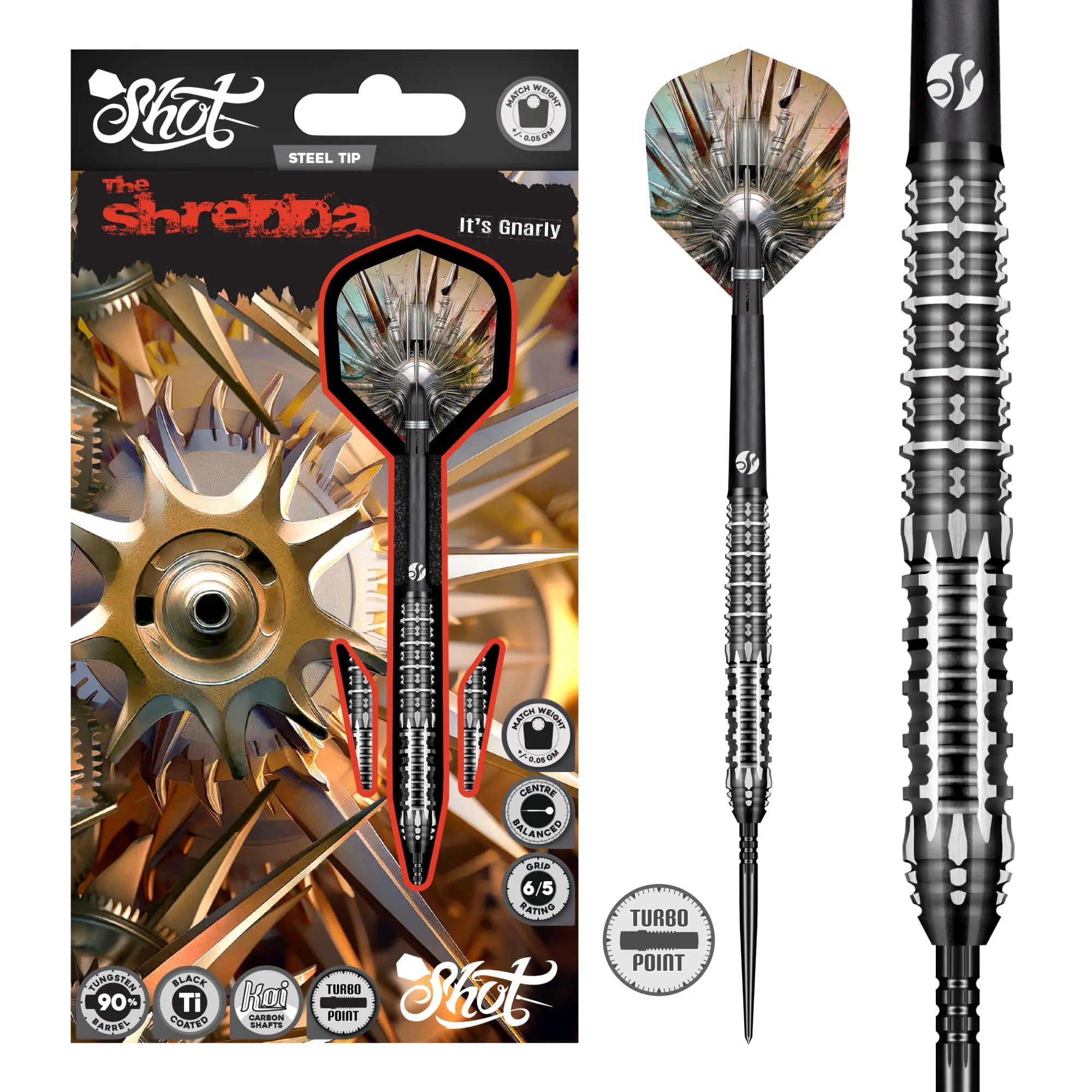 Gnarly Shredda Turbo Point - 90% Steel Tip Darts