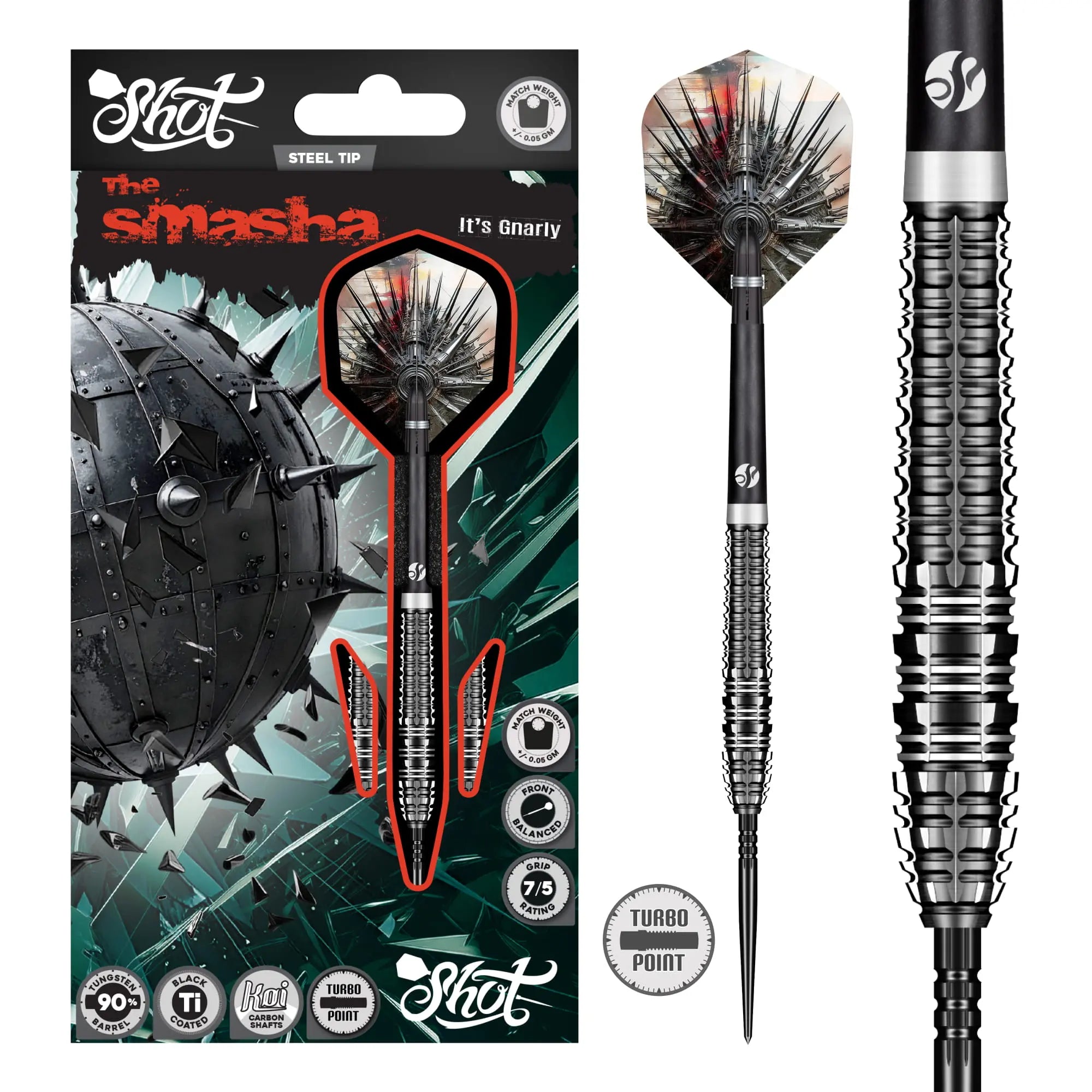Gnarly Smasha Turbo Point - 90% Steel Tip Darts