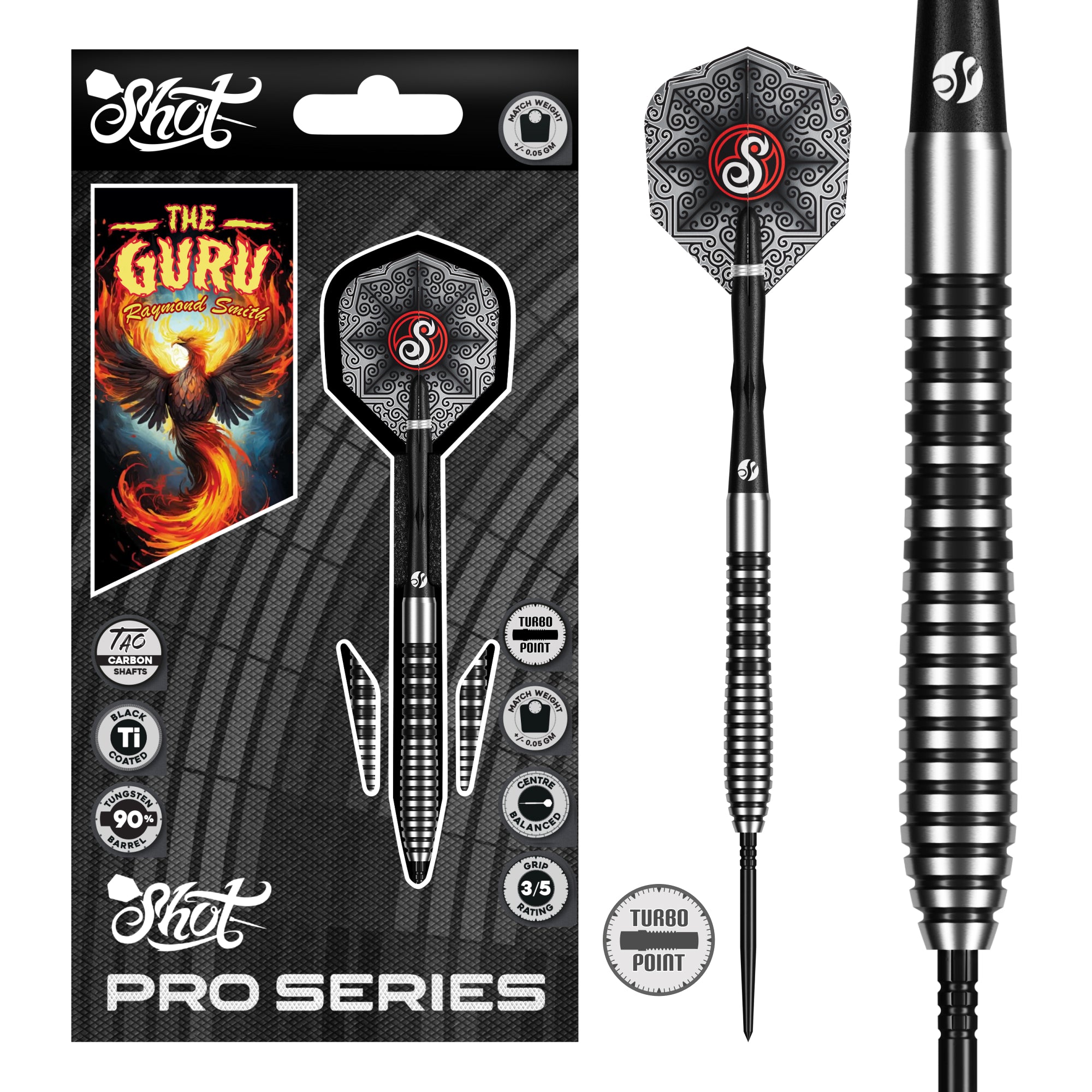 Pro Series Raymond Smith Guru Turbo Point - 90% Steel Tip Darts