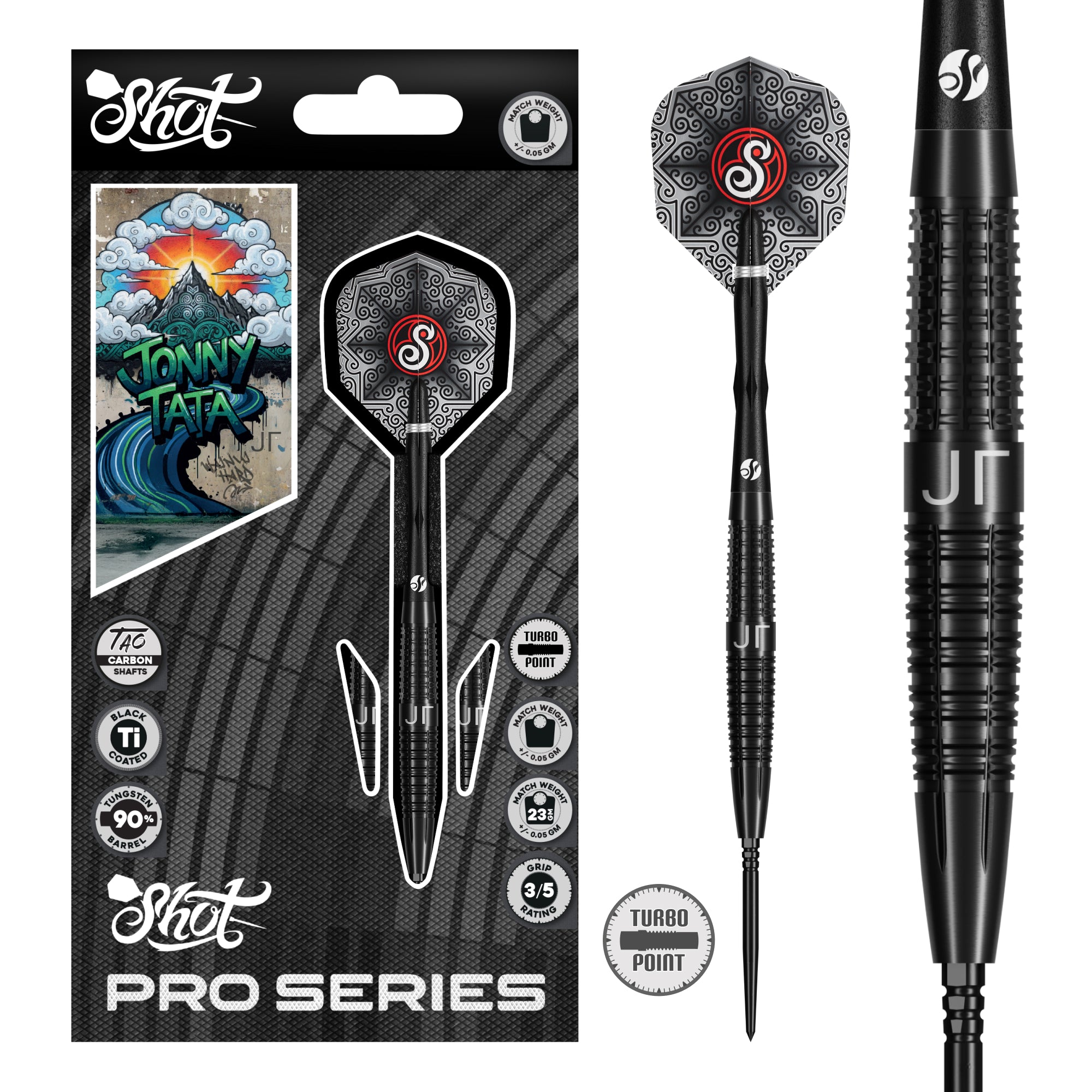 Pro Series Jonny Tata Turbo Point - 90% Steel Tip Darts
