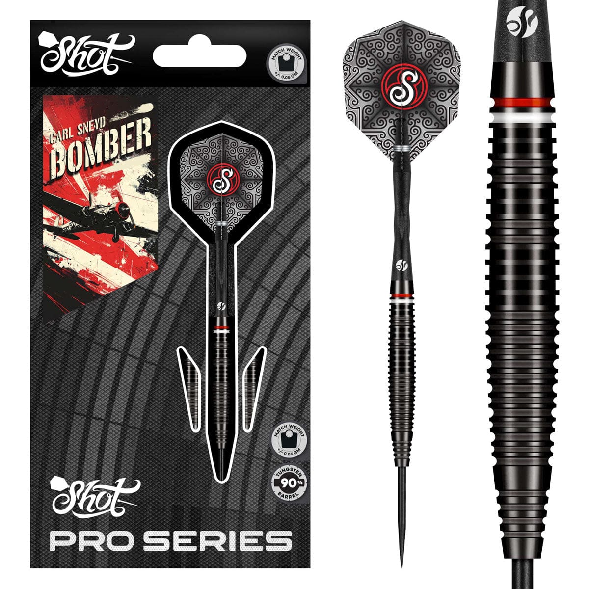 Pro Series Carl Sneyd Steel Tip Dart Set-90% Tungsten Barrels